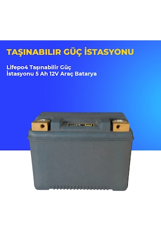Lifepo4 Taşınabilir Güç İstasyonu 5 Ah 12v Araç Batarya