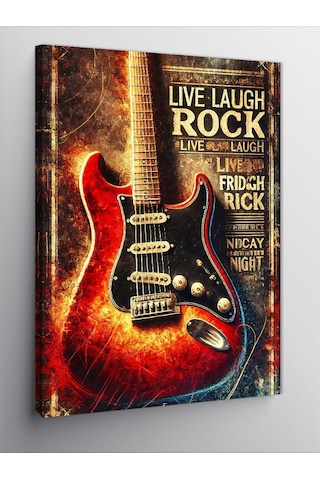 Kanvas Tablo Gitar Ve Rock Poster Afişi 70cmx100cm