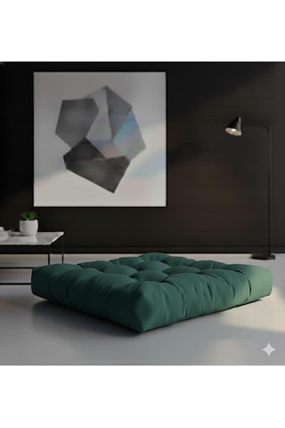 Rual Kadife Döşemelik Kumaştan Yer Pufu Sandalye Minderi Yer Minderi 60x60 Cm Yeşil Rual Kadife Döşemelik Kumaştan Yer Pufu Sandalye Minderi Yer Minderi 60x60 Cm Yeşil