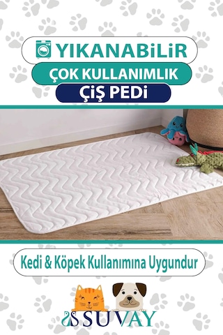 Kedi Köpek Çiş Pedi Sıvı Geçirmez Yıkanabilir Emici 60x90 Cm