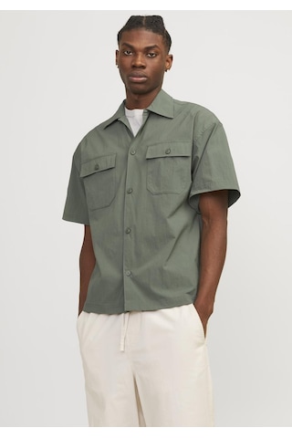 Jack & Jones Erkek Göğüs Cepli Oversized Gömlek - Altitude 12251280 Agave Green Yeşil