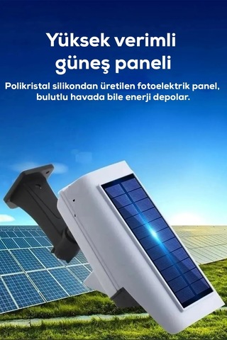 Kamera Görünümlü Hareket Sensörlü Uzaktan Kumandalı Solar Bahçe L
