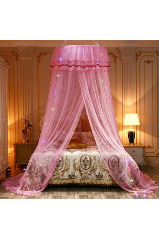 Singree Prenses Kubbeli Tül, Kurulum Gerektirmeyen, Üst/alt Ranza İçin Pembe Cibinlik 60-150 Cm