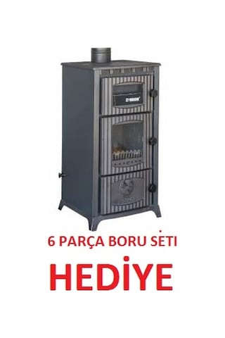 Rekor Lima Tuğlalı Döküm Şömine Kuzine Fırınlı Camlı Uyuyan Soba Döküm