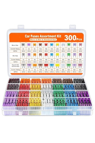 300 Parça Oto Sigorta Seti - Micro, Mini Ve Standart Boy Renkli Araç Sigortalar Diğer