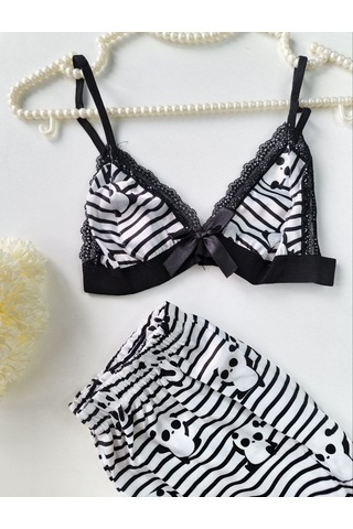 Şortlu Sexy Takım Pijama Takımı Çok Renkli