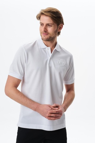 AR-MA Arma Erkek Yazı Baskılı Regular Fit % 100 Pamuk Pike Polo Yaka Tişört Y29374355602 Beyaz