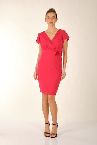 Explosion V Yaka Midi Abiye Elbise - Minimalist & Şık Eflatun