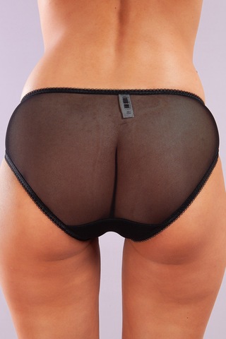 Golshan Gaspara Mini Slip, Kadın Güpürlü Tüllü Siyah Normal Kesim Külot Çok Renkli