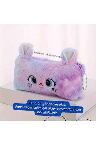 Kedi Peluş Kalem Kutu Kalemkutusu Kalemlik Çocuk Komik Kalem Kutu
