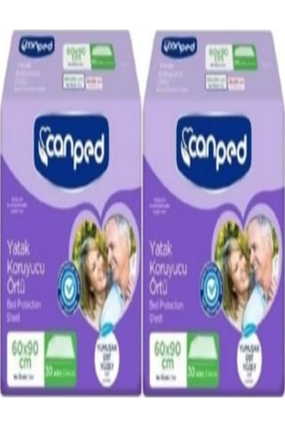 Yatak Koruyucu Örtü 60cm X 90cm 30'lu 2 Paket 2x30 60 Adet