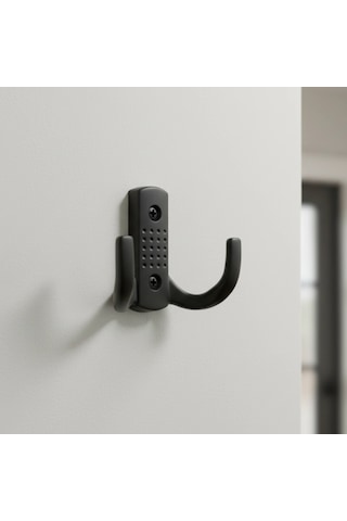 Noktalı Metal Askı Şık Portmanto Askılık Dolap Mobilya Askısı Vidalar Dahil 10 Adet Siyah