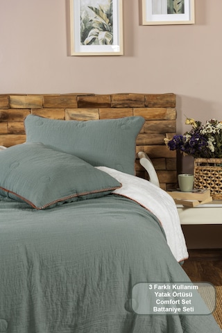 Elart Palermo Comfort Uyku Seti Çift Kişilik 3 Parça 220x240 Cm Yeşil Yeşil