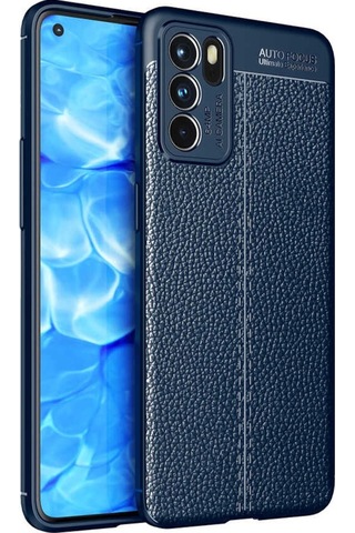 Oppo Reno 6 4G Kılıf Zore Niss Silikon Kapak-Lacivert