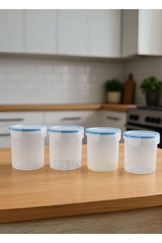 Erzak Saklama Kabı Seti 4'lü Bpa Free Gıda Kutusu Bpa Free Hava Almaz 750 Ml Şeffaf