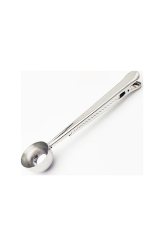 Jms Gümüş 2in1 Paslanmaz Çelik Kahve Kaşığı Sızdırmazlık Klipsi Gümüş Dekorasyon Kahve Makinesi