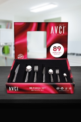 Ay Işığı 89 Parça Çatal Kaşık Bıçak Takımı Gümüş