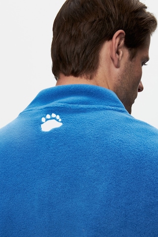 Ucla Cornıng Mavi Yarım Fermuarlı Nakışlı Polar Standard Fit Erkek Sweatshirt Mavi