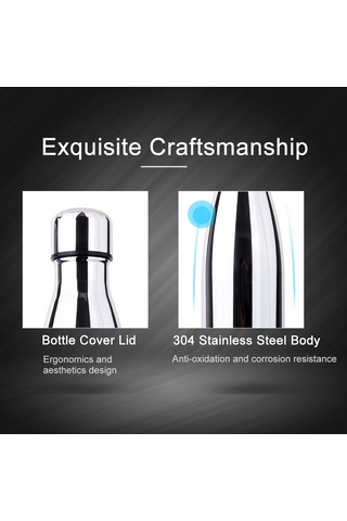 Xiyyadms 500ml Mor Kapaklı Isı Yalıtımlı Kola Şekilli Matara - 304 Çelik İç, Soğuk/sıcak İçeceği Uzun Süre Tutar Mor