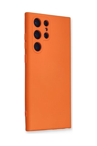 Newface - 281 - Samsung Galaxy S22 Ultra Kılıf Nano İçi Kadife Silikon - Csmo-tex - - Turuncu