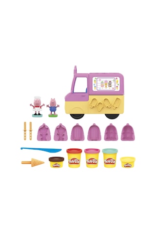 Play-doh Peppa'nın Dondurma Kamyonlu Dondurma Seti, Peppa Ve George Figürleri Ve Toksik Madde İçermeyen 5 Oyun Hamuru Kutusu, 3 Yaş Ve Üzeri Çocuklar İçin Peppa Pig Oyuncağı