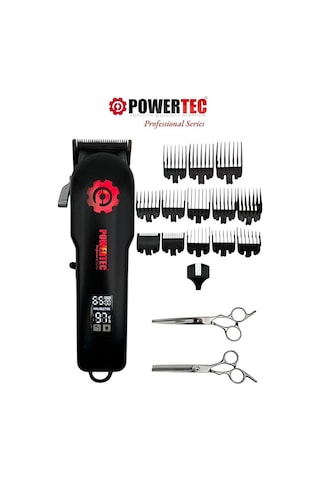Powertec Tr-2900 Profesyonel Rgb'li Düz Ve Ara Makas Hediyeli 14 Taraklı Tıraş Makinesi