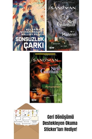 Sonsuzluk Çarkı Ara Dünya 3 Ciltli + Sandman 10 Matem + Sandman 9 Merhametliler