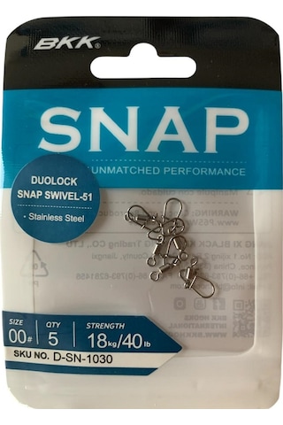Bkk Duolock Snap Swivel-51 No:00 Klipsli Fırdöndü (5'li Paket)