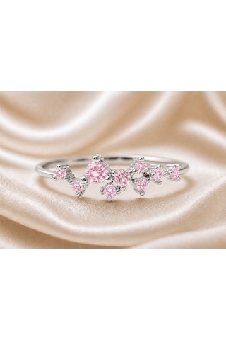 Corlu Jewellery 18 Ayar Altın Kaplama Safir Star Kadın Gümüş Yüzük