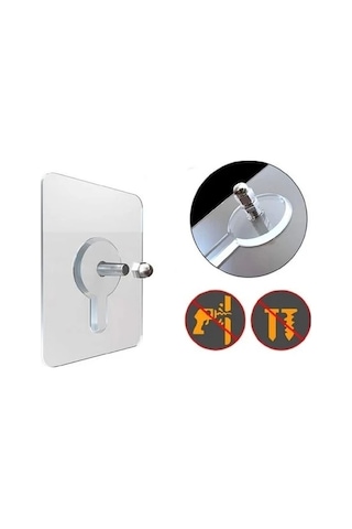 Süper Güçlü Çerçeve Askısı Pin Delgisiz Vidalı Kanca Yapışkanlı Raf Tutucu Askı 5 Li Çok Renkli