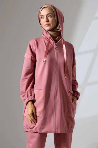 Mihran Butik Kadın Pudra Mevsimlik Penye Alt Üst Spor Ve Rahat Tesettür Takım Pudra