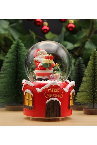 Hediyebiziz  Yılbaşı Kar Küresi Noel Işıklı Ve Müzikli Christmas Noel Baba 1