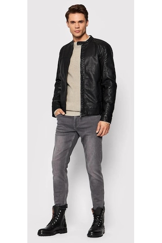 Only & Sons Onsmıke Pu Racer Jacket Otw Vd Erkek Ceket 22012339-siyah Siyah