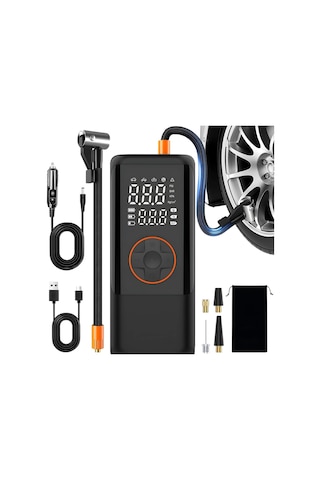 Şarjlı Hava Kompresörü 150 Psı - 4500 Mah Taşınabilir Araba Lastik Şişirme Kompresörü Flaş Işıklı - Ayarla Diğer