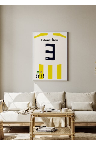 Roberto Carlos 3 Poster Tablo Beyaz Çerçeveli