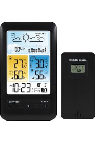 Lcd Hava İstasyonu Alarm Saat Ertelemeli Dijital İç Siyah