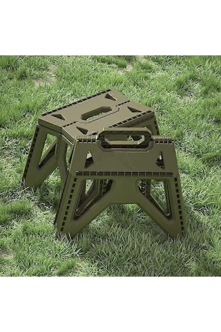 Bloomnest Yeni Taşınabilir Açık Katlanır Kamp Sandalyesi, Yüksek Yük Taşıyıcı, Güçlendirilmiş Pp Plastik, Üçgen Tabure, Ordu Yeşili, Katlanır, Yem Tepsisi, Lamba Tutucu, Sırt Destekli Haki