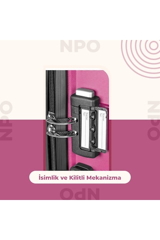 Npo Diamond Pp Polipropilen Küçük Kabin Boy Kırılmaz Valiz - Fuşya