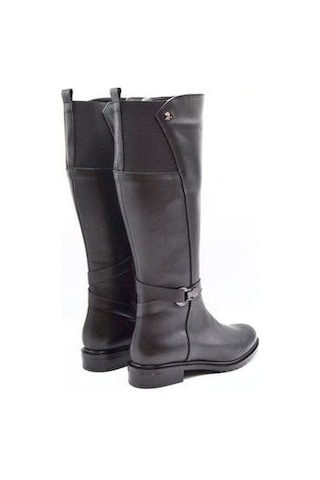 Venüs 20741k Düz Topuk Fermuarlı Klasik Deri Kadın Çizme Siyah