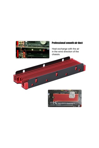 Padalink M.2 Ssd Çift Yönlü Isı Dağıtıcısı, Alüminyum Blok, Cnc İşleme, Diski Korumak Ve Sabitletmek Kırmızı