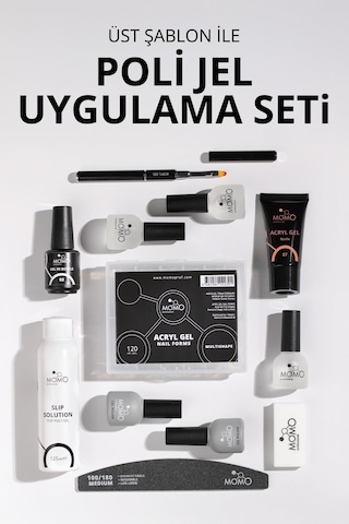 Momo Professional Üst Şablon İle Poli Jel Uygulama Seti