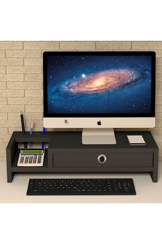Emkawood Mira Monitör Yükseltici Laptop Sehpası Siyah