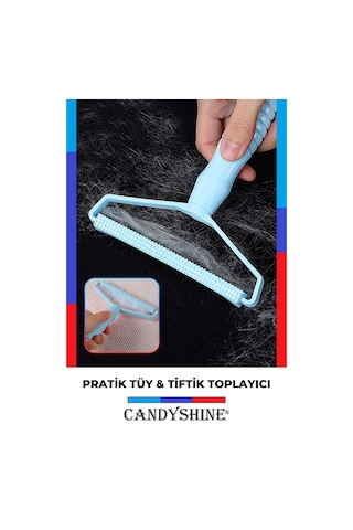 Candyshine Elbise Pamuk Tiftik Temizleme Yün Kazak Kumaş Tüy Toplama Aparatı Mavi