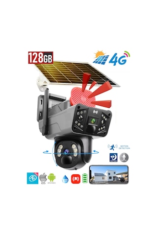 O-kam Solar3915 4g Güneş Enerjili Dual Lens 360 Görüş 128gb -siy