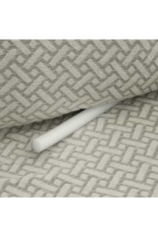 Streç Lastikli Yıkanabilir Tuğla Desen Jakarlı Tekli Koltuk Örtüsü Berjer Koltuk Kılıfı Krem