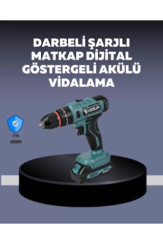 Güçlü Şarjlı Matkap Vidalama Çift Batarya