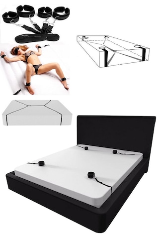 Fantazi Siyah Renk Tek ve Çift Kişilik Yatak Uyumlu Yatak Kelepçesi