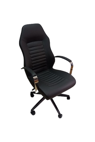 Çalışma Koltuğu Makam Sandalyesi Döküm Süngerli Siyah Metal Ayakl