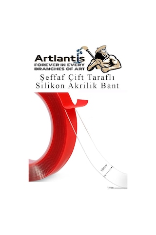 Çift Taraflı Bant Silikonlu Süper Güçlü Çivisiz Montaj Bandı 3 Adet 18mm X 2 Metre Extra Yüksek Mukavemetli 3 Adet