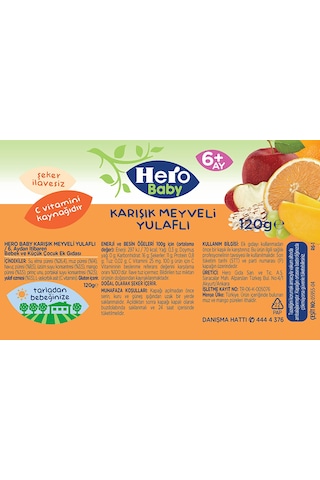 Hero Baby Karışık Meyveli Yulaflı Kavanoz Mama 120 GR